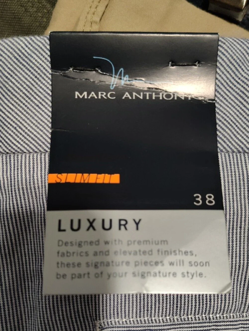 Marc Anthony Light Blue Pinstripe Flat Front Shorts